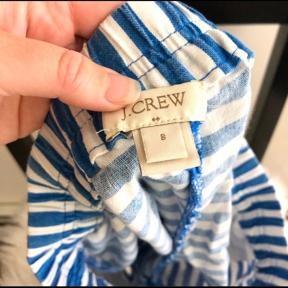 J Crew blue white striped summer soft shorts - Picture 2 of 2